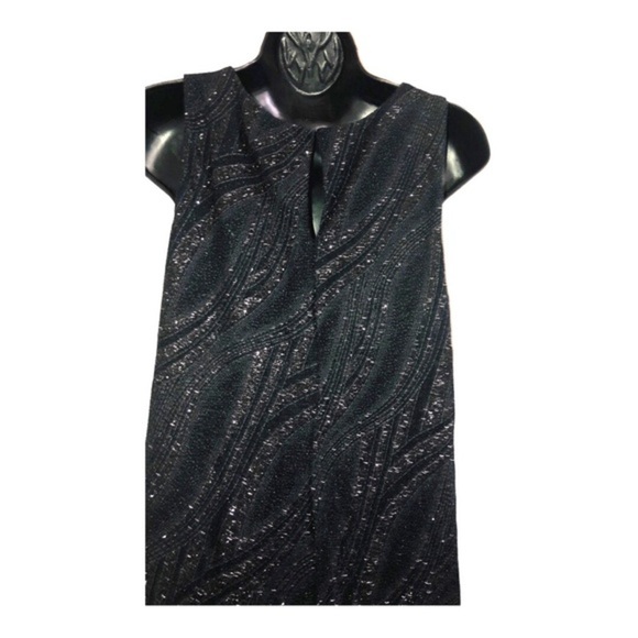 Nine West Beautiful black‎ sequin slinky sleeveless swing tent dress size 10 new - Picture 9 of 16